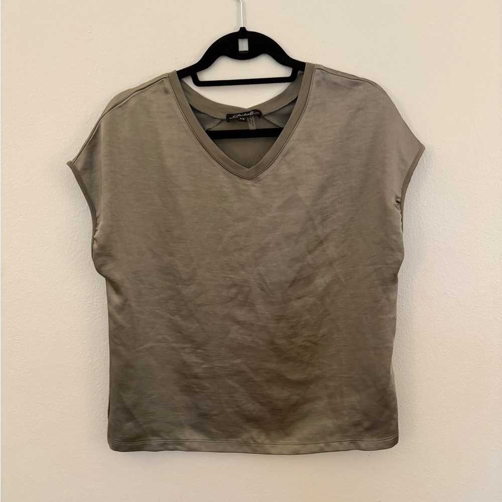 CHARLIE B Brown Cap Sleeve Boxy T-Shirt